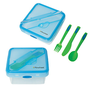 KP9121-ALBERTAN LUNCH CONTAINER WITH CUTLERY-Blue