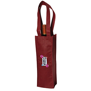 NW5387-C-NON WOVEN WINE TOTE-Burgundy (Clearance Minimum 190 Units)